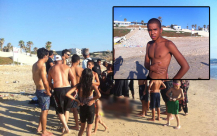 بالصور: فتى يافاوي ينقذ غريقاً علق بين الصخور في شاطئ الجبلية بمدينة يافا